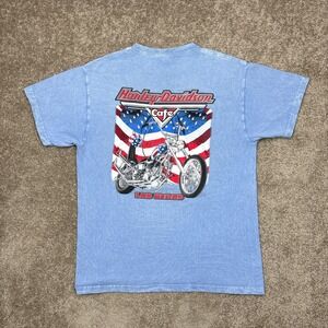 Vintage Harley Davidson Cafe Las Vegas Acid Washed T Shirt Large